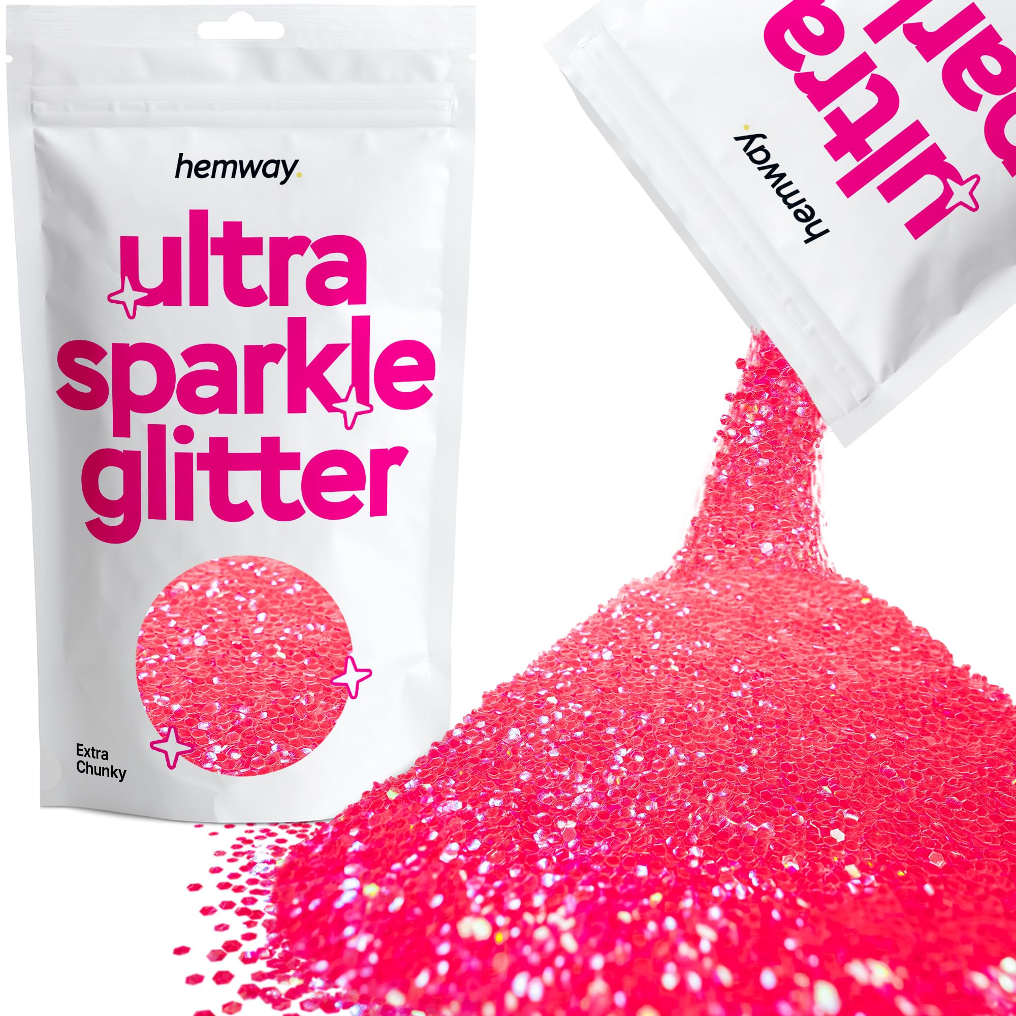 Hemway Ultra Sparkle Glitter Baby Pink Iridescent 100g Fine | Glitter for Arts & Craft, Makeup, Nail Art, Crafting, Card Making, Sparkle Decoration — view 49