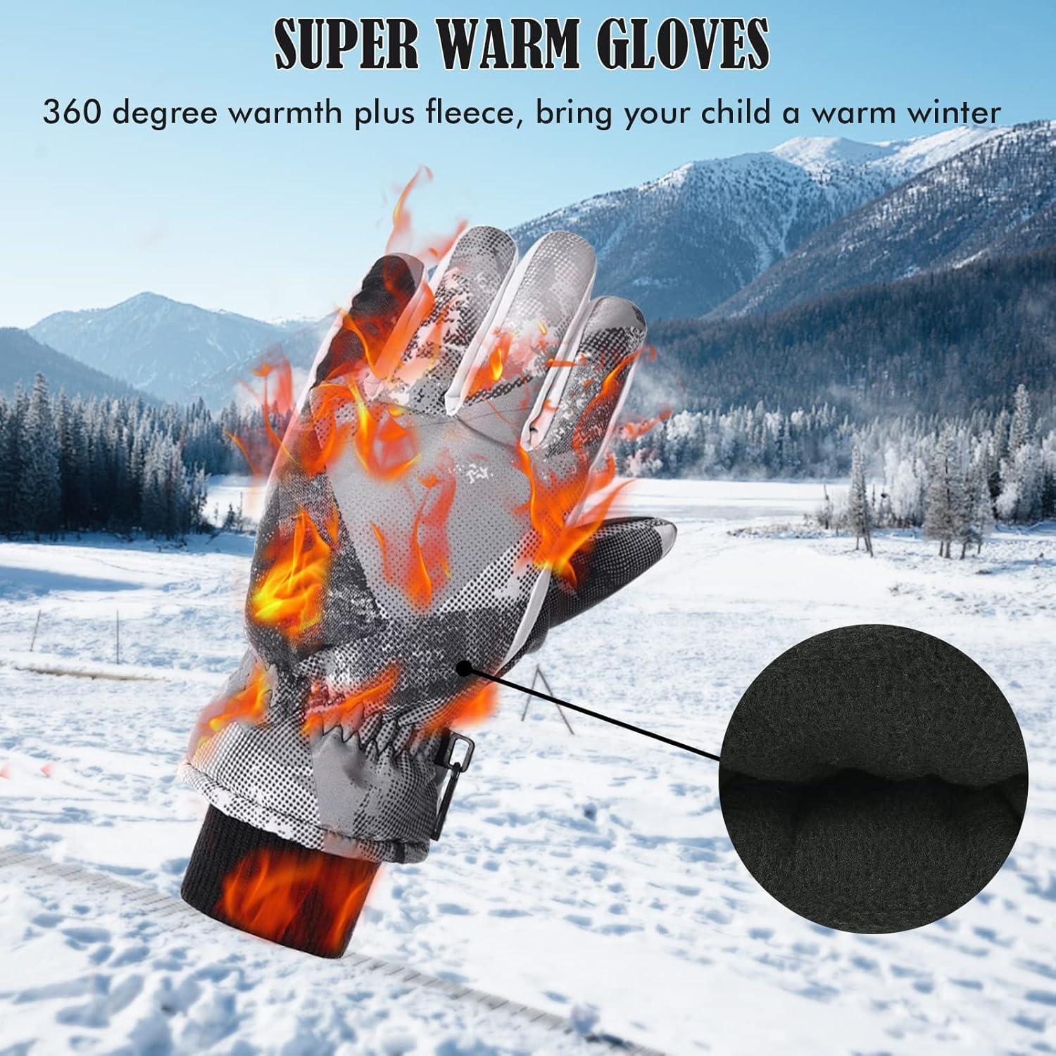 Miniatura 3 de EVBEA Guantes de nieve para hombre y mujer, impermeables, cálidos, térmicos, para esquí, snowboard