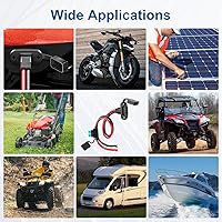 Vista 7 de Linkstyle 2 piezas de enchufe de alimentación SAE de 1 pie 10 AWG puerto de pared lateral a conector de junta tórica, cable de extensión SAE