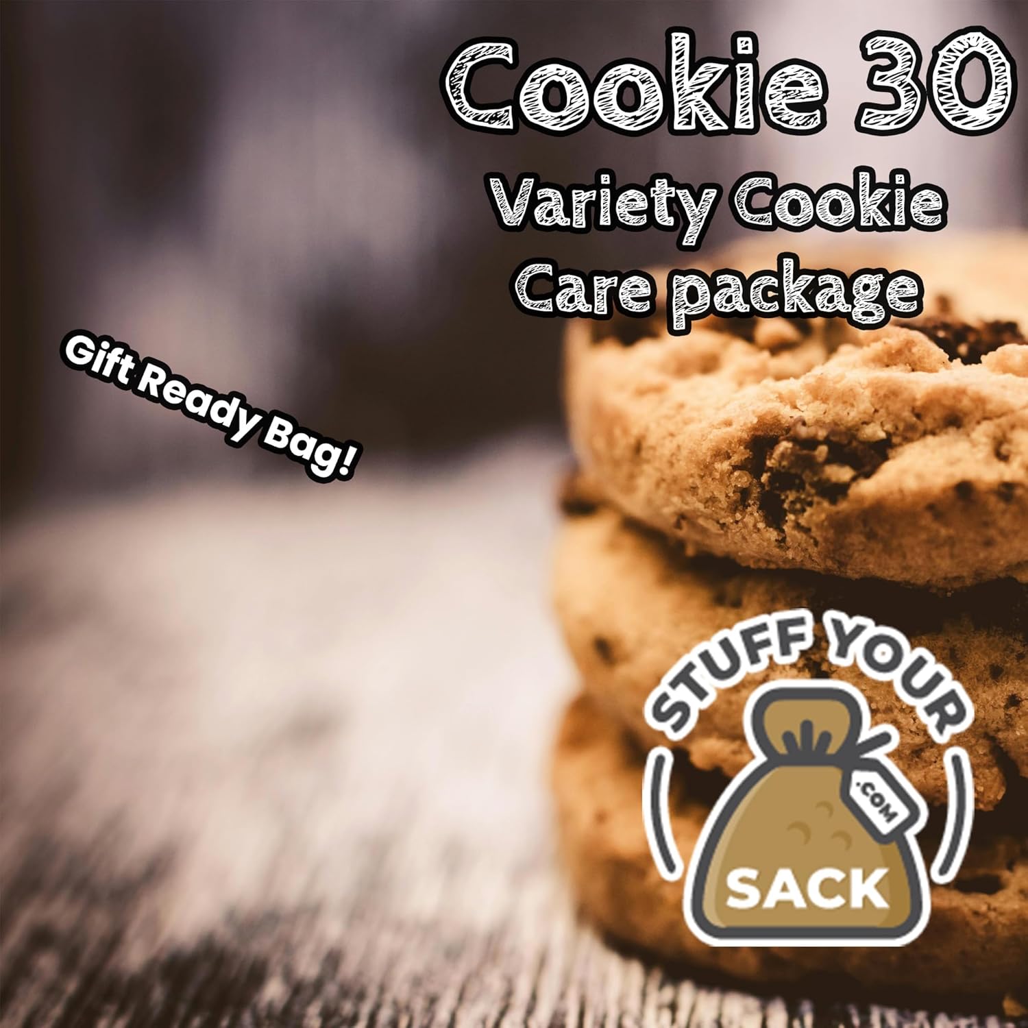 Cookies Variety Pack - 30 Assorted Cookies & Snacks Variety Pack for Adults & Kids - College Care Package - Cookies Lovers Gift - Snack Box Variety Pack Cookie Assortment Gift Basket by Stuff Your