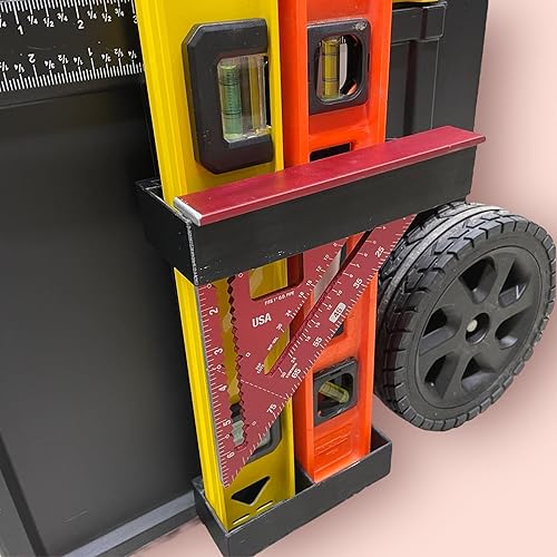 Generic Soporte de regla cuadrado en T de doble nivel con borde cuadrado 5 en 1 compatible con Dewalt Tough Systems 2.0, ABS impreso en 3D, 5