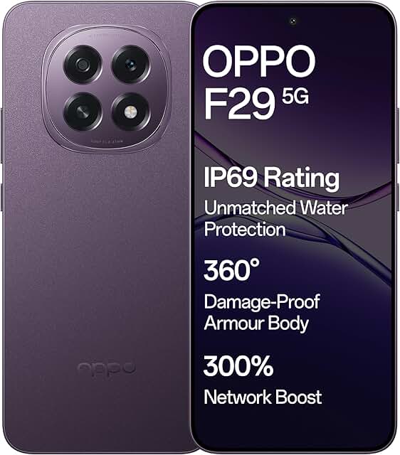 OPPO F29 5G (Solid Purple, 8GB RAM, 128GB Storage) with No Cost EMI/Additional Exchange Offers