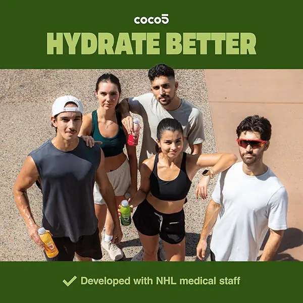 COCO5 Clean Sports Hydration Limon Flavor | 100% Natural | 50% Less Sugar | Nothing Artificial | Non-GMO | Gluten Free | Developed by Pro Trainers for Pro Athletes | 16.9 OZ (Pack - 12) 8