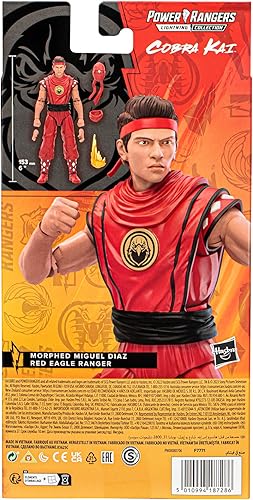 Miniatura 6 de Hasbro Power Rangers x Cobra Kai Lightning Collection Morphed Miguel Díaz Red Eagle Ranger Figura de 6 pulgadas