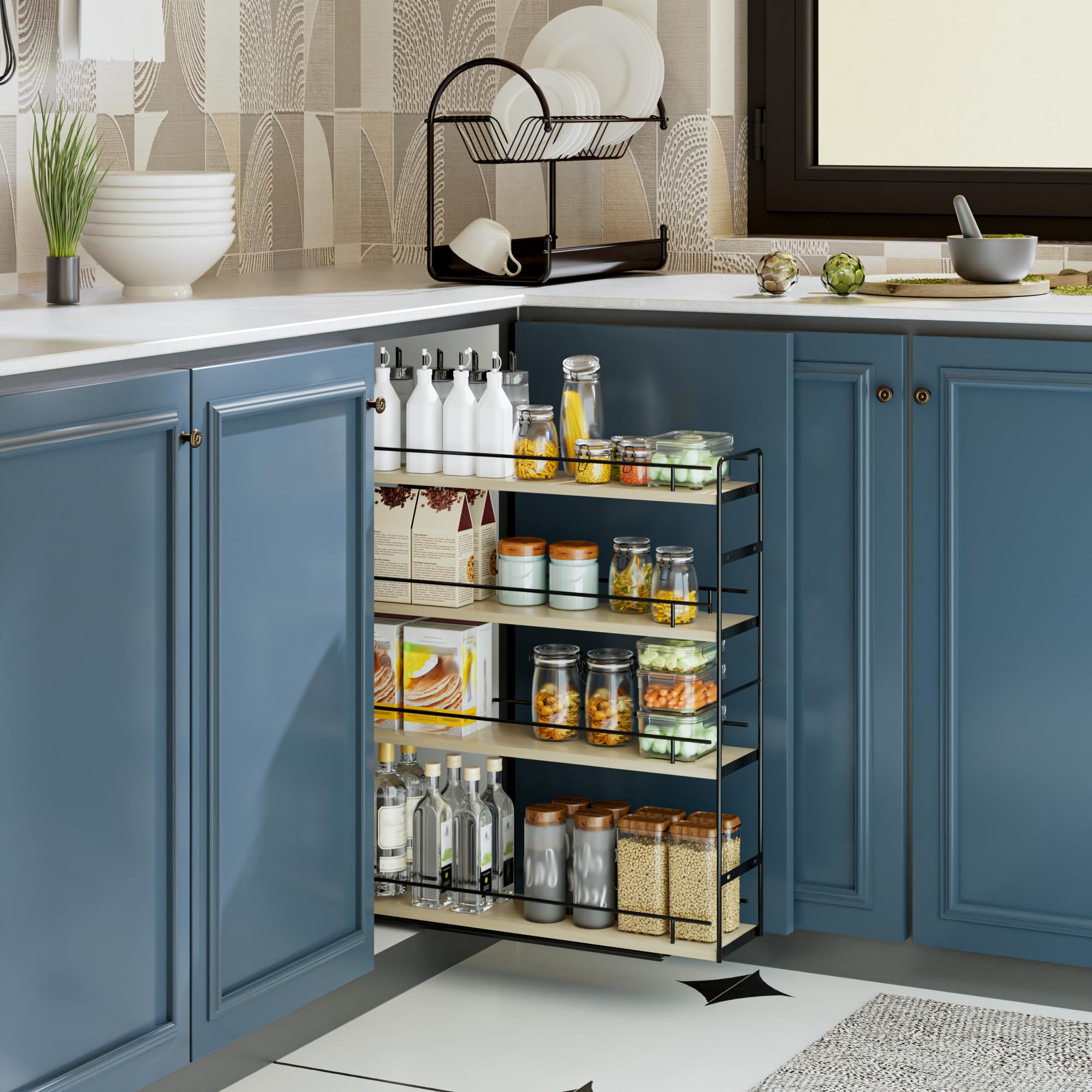 Snapklik.com : ZGO 4-Tier Pull Out Cabinet Organizer For Narrow Cabinet ...
