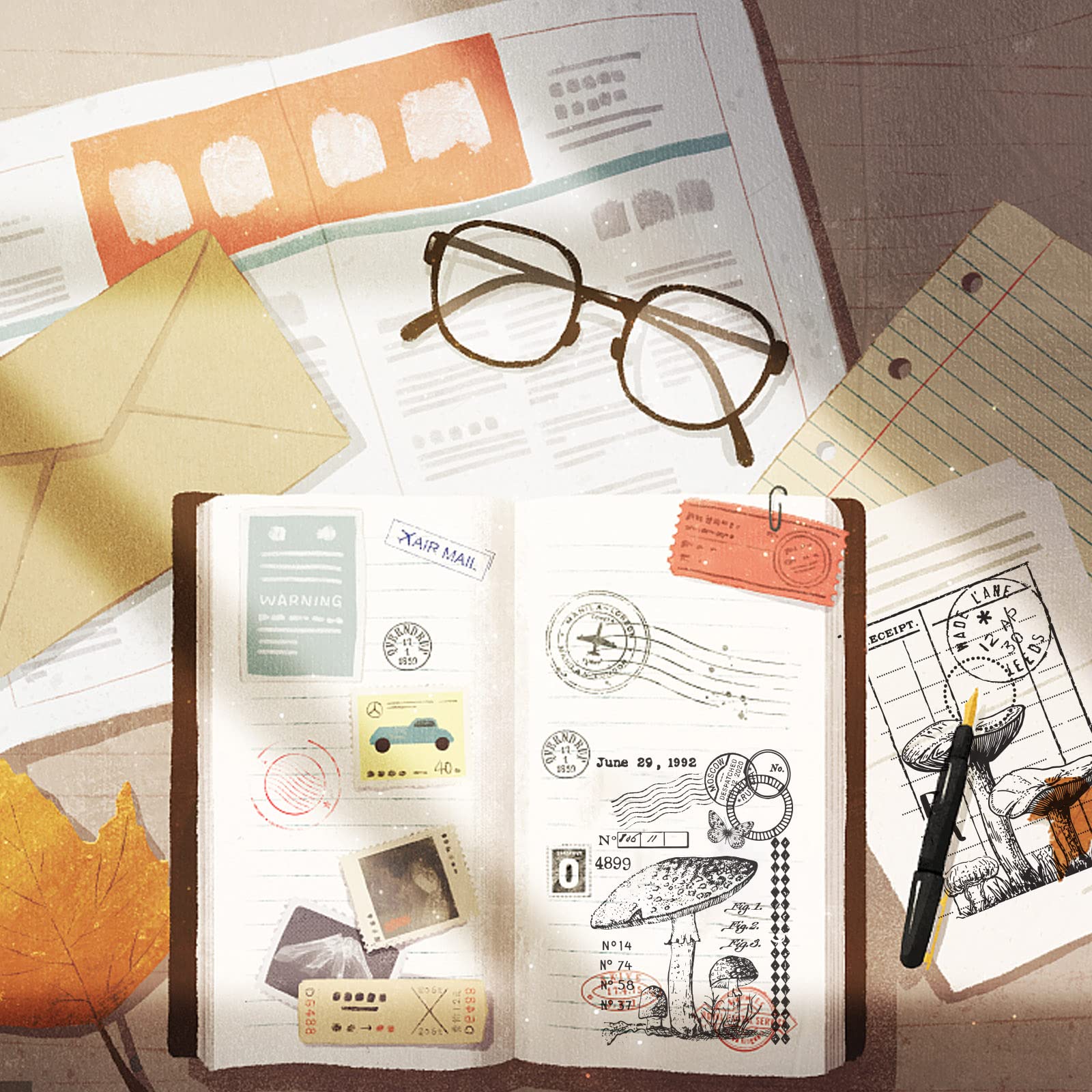 Sellos De Silicona Transparentes Con Motivo De Setas Vintage – Para Scrapbooking, Tarjetas Y Manualidades