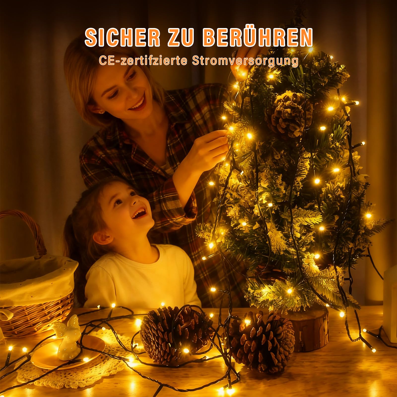 Lichterkette außen und innen,100M 1000 Led Cluster Lichterkette IP44 wasserdicht, 8 Beleuchtungsmodi - für Garten, Balkon, Hochzeit, Weihnachten & Wohnzimmerdekoration