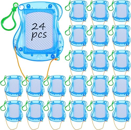 Kosiz 24 piezas de mini tablero magnético de dibujo para niños, llavero, clip, tableros de dibujo borrables, bloc de bocetos y escritura, recuerdos