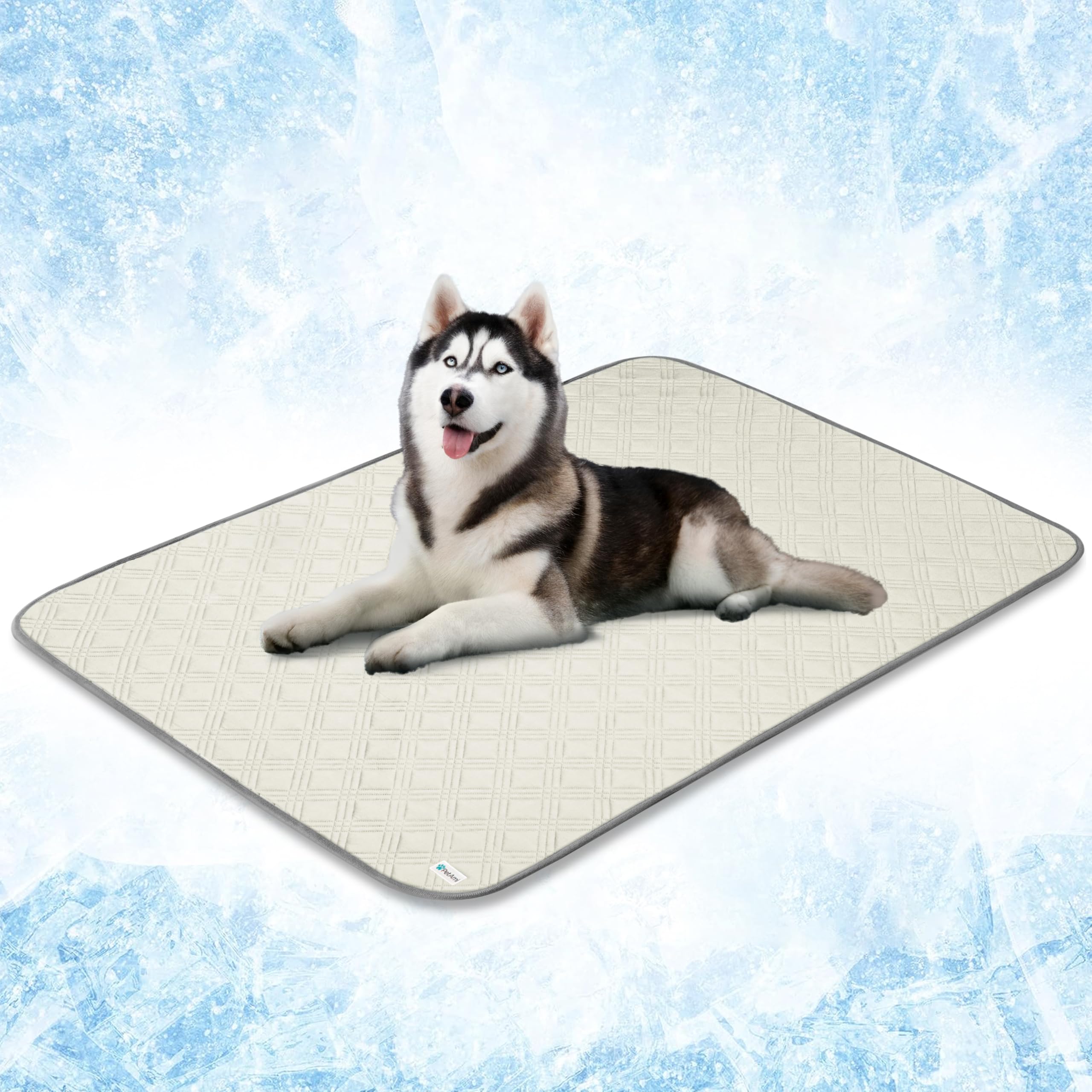 PetAmi Waterproof Cooling Mat for Dog, Premium Pet Cooling Blanket for Bed Crate, Anti Slip Indoor Dog Cool Pad for Sleeping, Q-MAX Large Sofa Couch