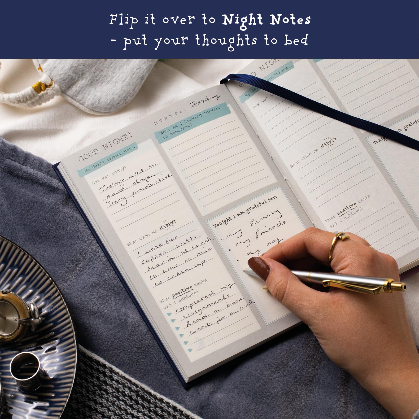 IF Journals for Life - Night Notes/Morning Motivation Journal, Purple/Navy - Image 4
