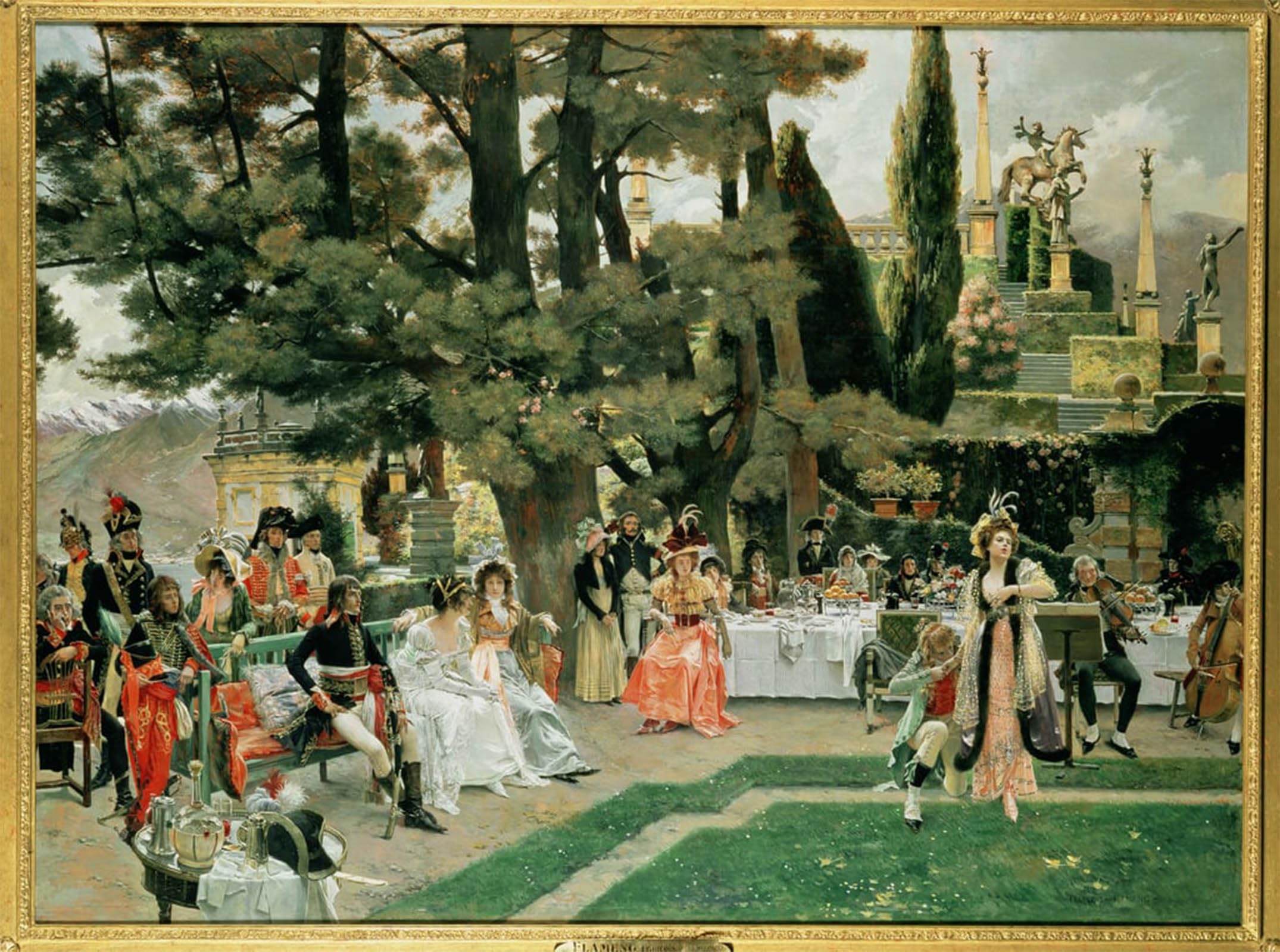 POSTERIIk Vintage Print Pop Art Landscape Artwork the Reception for Napoleon I on the Isola of His Reign by Francois Flameng Art Prints for Office Home Decor 60x90cm