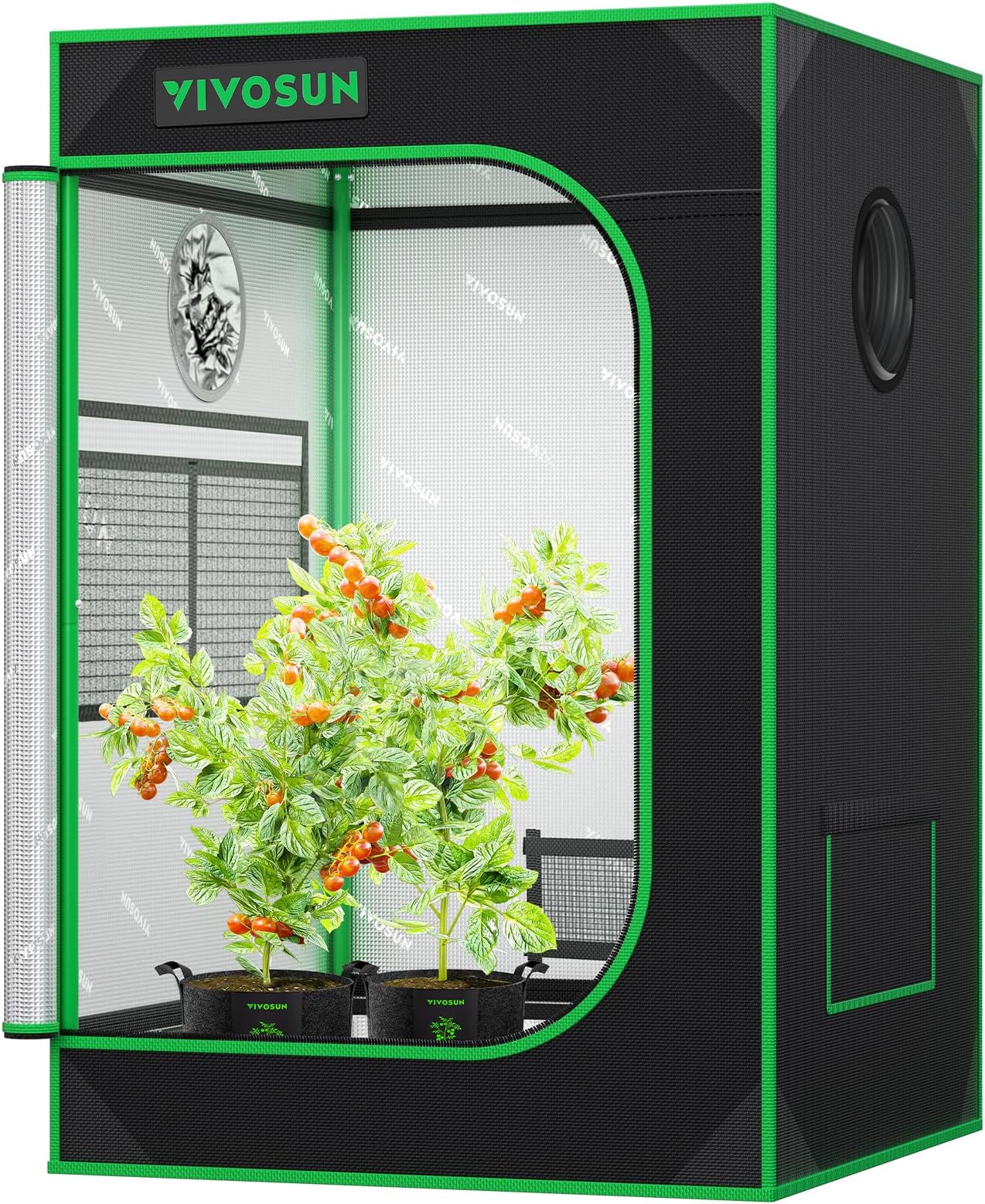 VIVOSUN S223 2x2 Grow Tent, 24"x24"x36" High Reflective Mylar with Observation Window and Floor Tray for Hydroponics Indoor Plant for VS1000