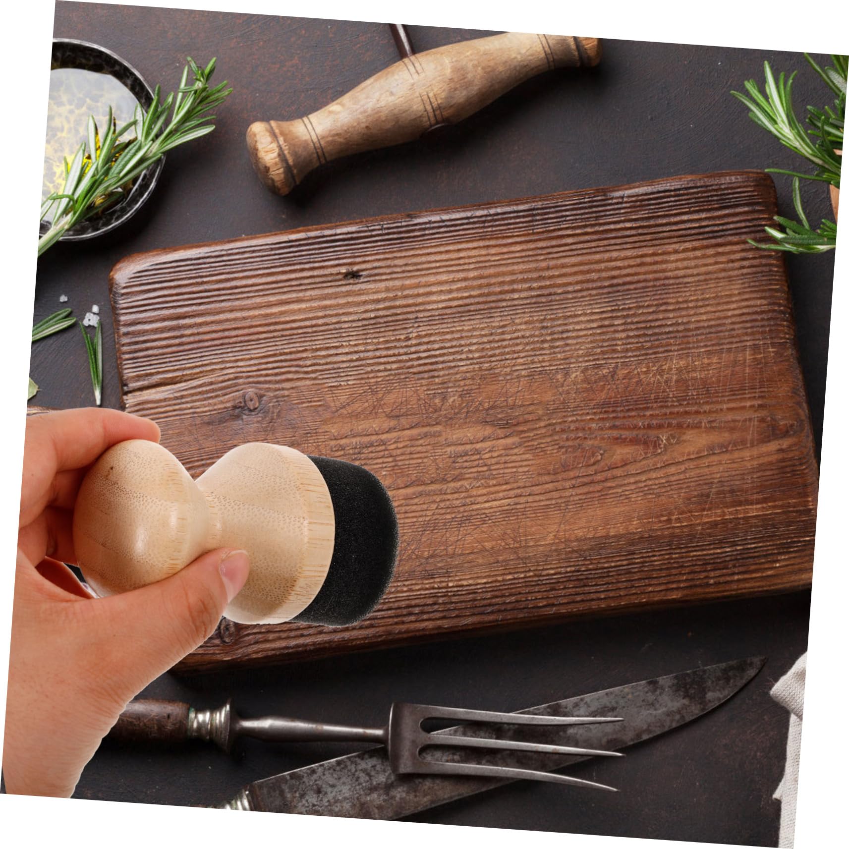 SEWOART 3pcs Oil Applicator for Cutting Board and Kitchen Utensils Food-Grade Mineral Oil Sponge Block Tool for Smooth Finishing for Home and Commercial Use