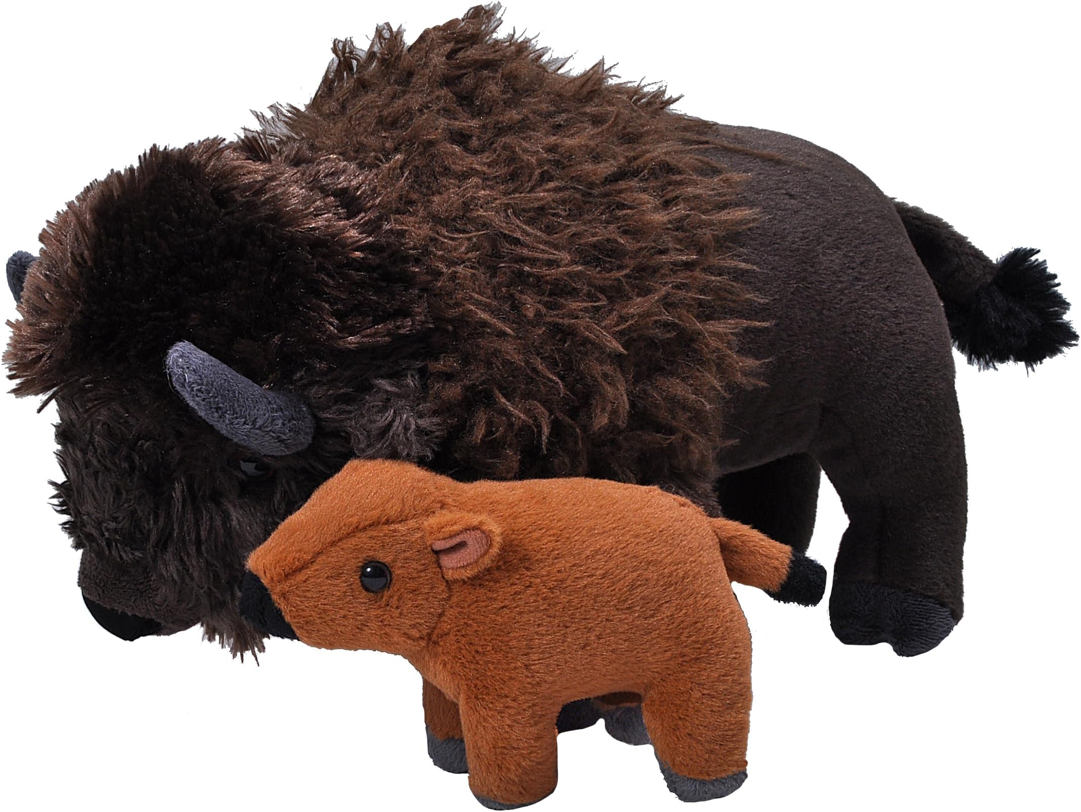 WILD REPUBLICMom and Baby Bison, Stuffed Animal, 12 inches, Gift for Kids, Plush Toy, Fill is Spun Recycled Water Bottles
