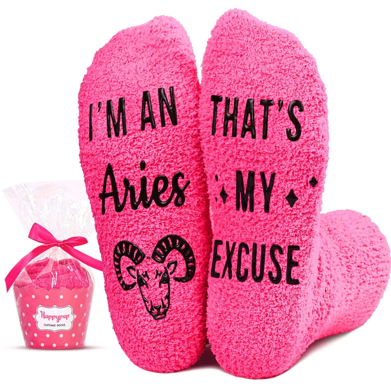 HAPPYPOP Zodiac Birthday Astrology Constellation Horoscope Gifts - Fuzzy Space Galaxy Socks for Women Teen Girls