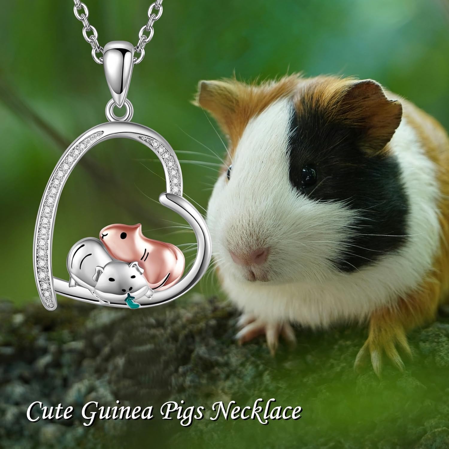 Couple Necklace 925 Sterling Silver Fox/Flamingo/Guinea Pigs/Skeleton Hug Pendant Necklace Animal Love Style Hug Anniversary Jewelry for Women Her
