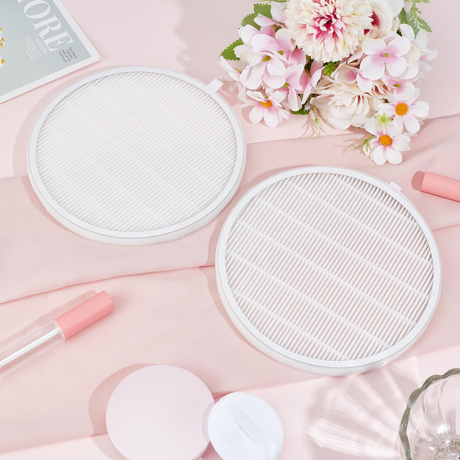 NICENEEDED 4 pz Filtro per Collettore di Polvere per Unghie, Aspirapolvere per Nail Art, Filtro Rotondo per Spolverare Le Unghie, Aspiratore di Polvere per Unghie Bianco