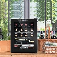 Vista 2 de Bonnlo Nevera para 16 Botellas de Vino, Refrigerador Independiente con Compresor, Enfriador de Bebidas con Control de Temperatura Digital y Puerta