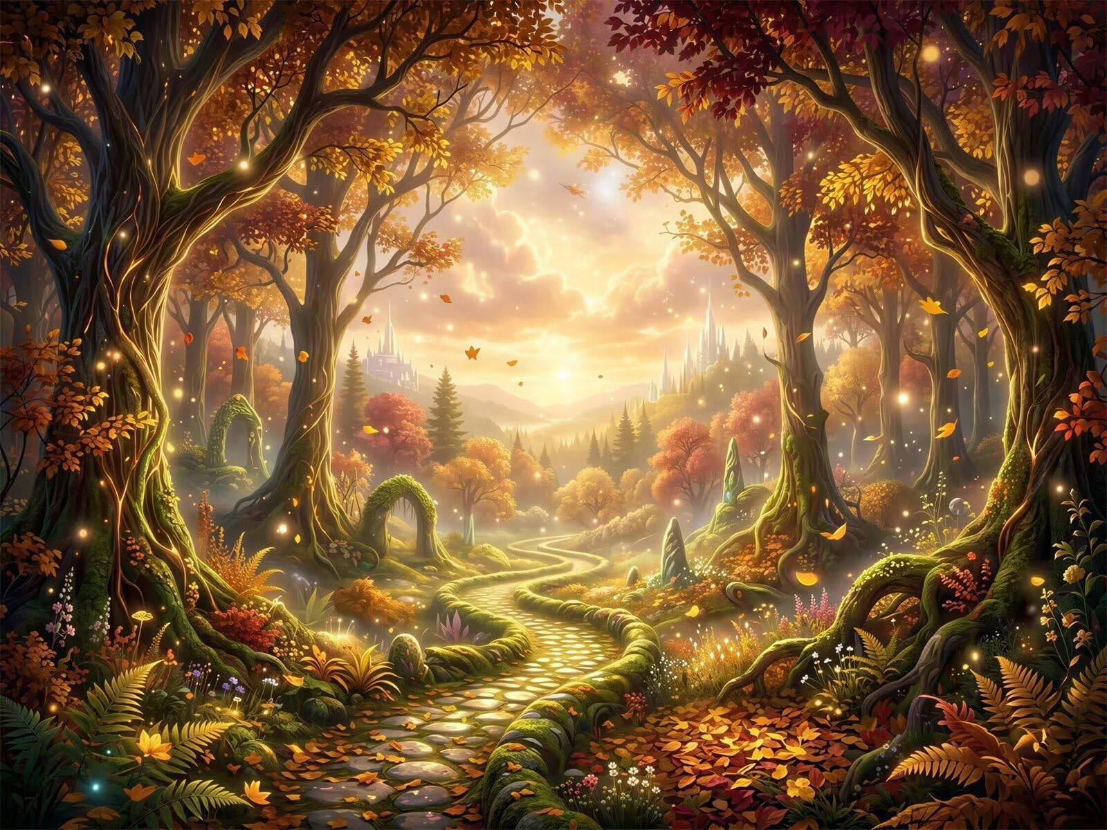 Puzzle 5000 pezzi Sentiero di pietre muschiose per Adulti, 156x105cm Puzzle Adulti 5000 pezzi, Giochi Di Puzzle per Tutta La Famiglia, Un Regalo Festivo per Gli Amici in Una Bella Confezione