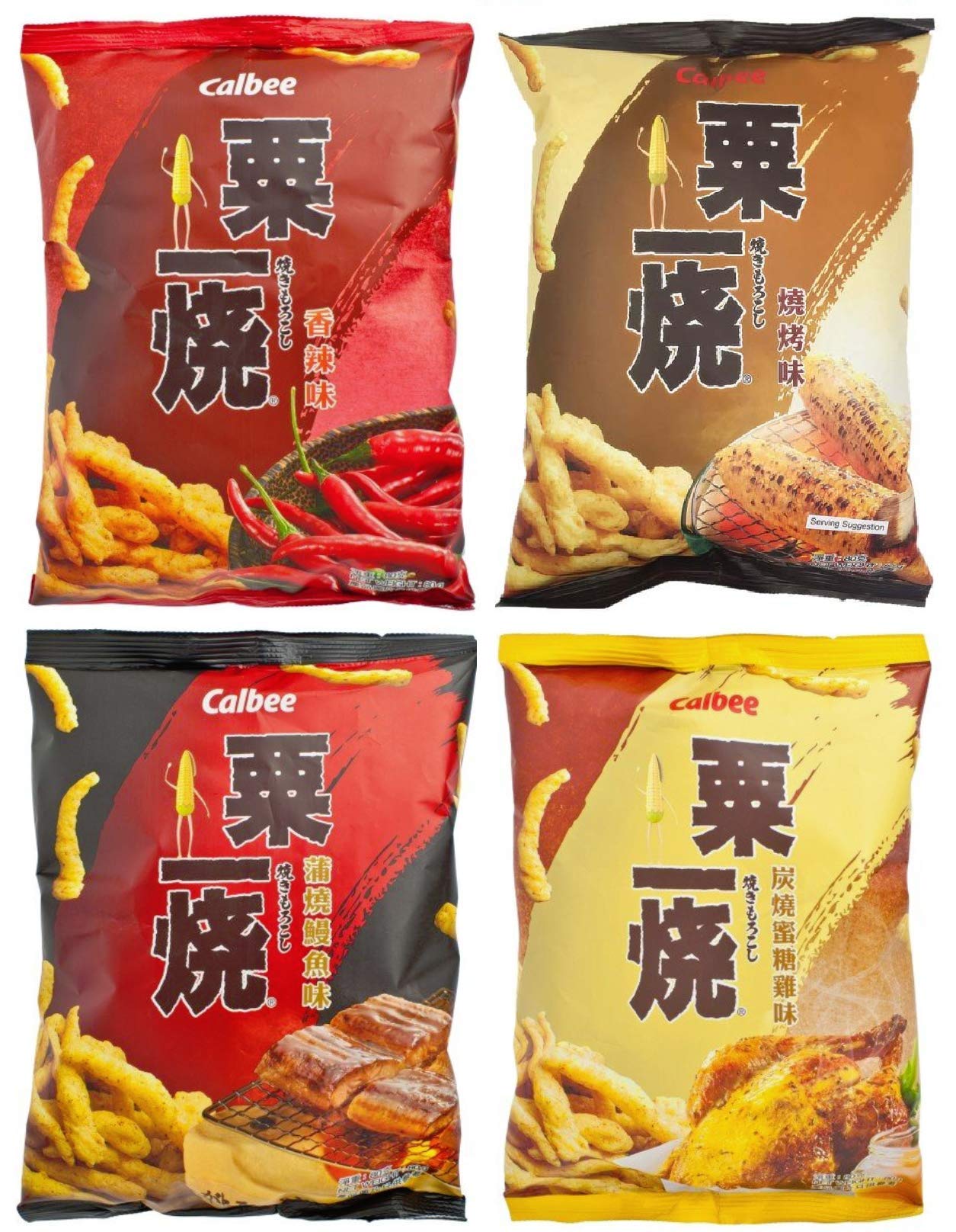 Buy CALBEE Grill A Corn 80g x (4 Flavoured Hot & Spicy Flavoured, BBQ