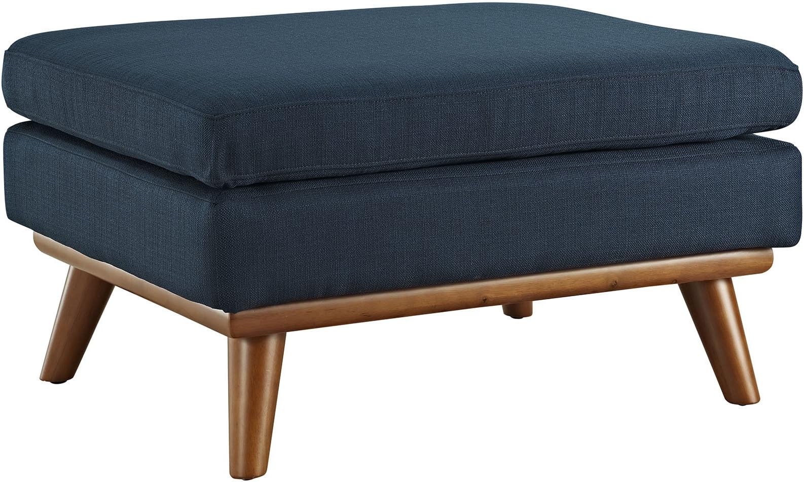 Modway Engage Mid-Century Modern Upholstered Fabric Ottoman in Azure