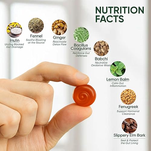 Miniatura 4 de Cápsula de drenaje intestinal de máxima potencia, con inulina, hinojo, corteza de olmo resbaladizo, melena de león, cápsulas de limpieza para la