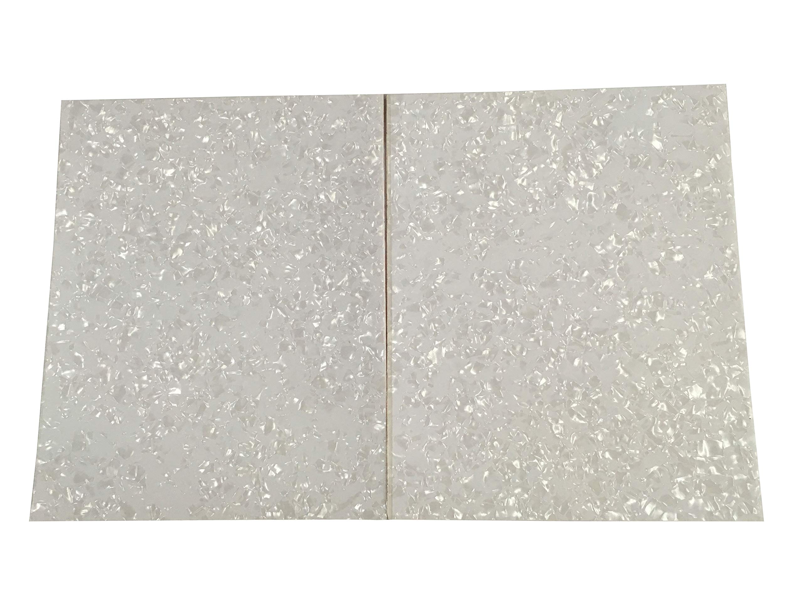 2 Pcs Blank Acoustic Guitar Self Adhesive Pickguard Material Sheet (White Pearl)