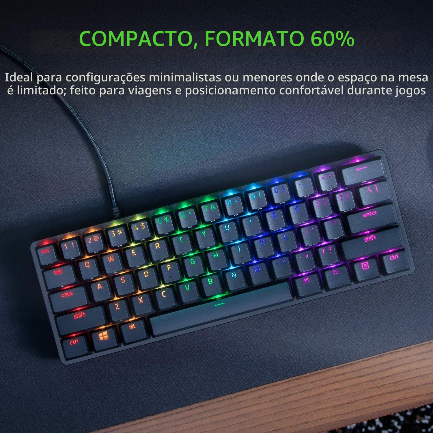 Razer Mini teclado para jogos Huntsman 60%: interruptores de