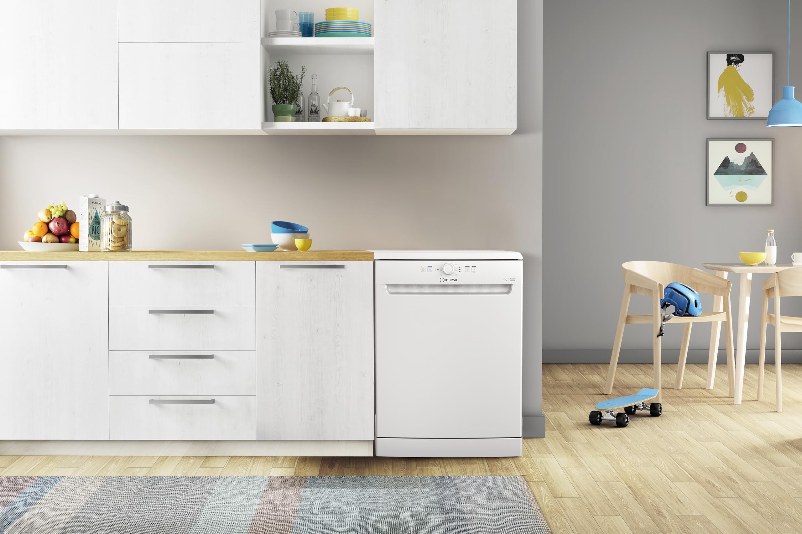 Indesit IN2FD14BNP80W, Lavastoviglie Libera Installazione Larghezza 60 cm, Profondità 59 cm, Altezza 85 cm, Lavastoviglie Esterna Con Capacità 14 coperti, Classe Energetica D