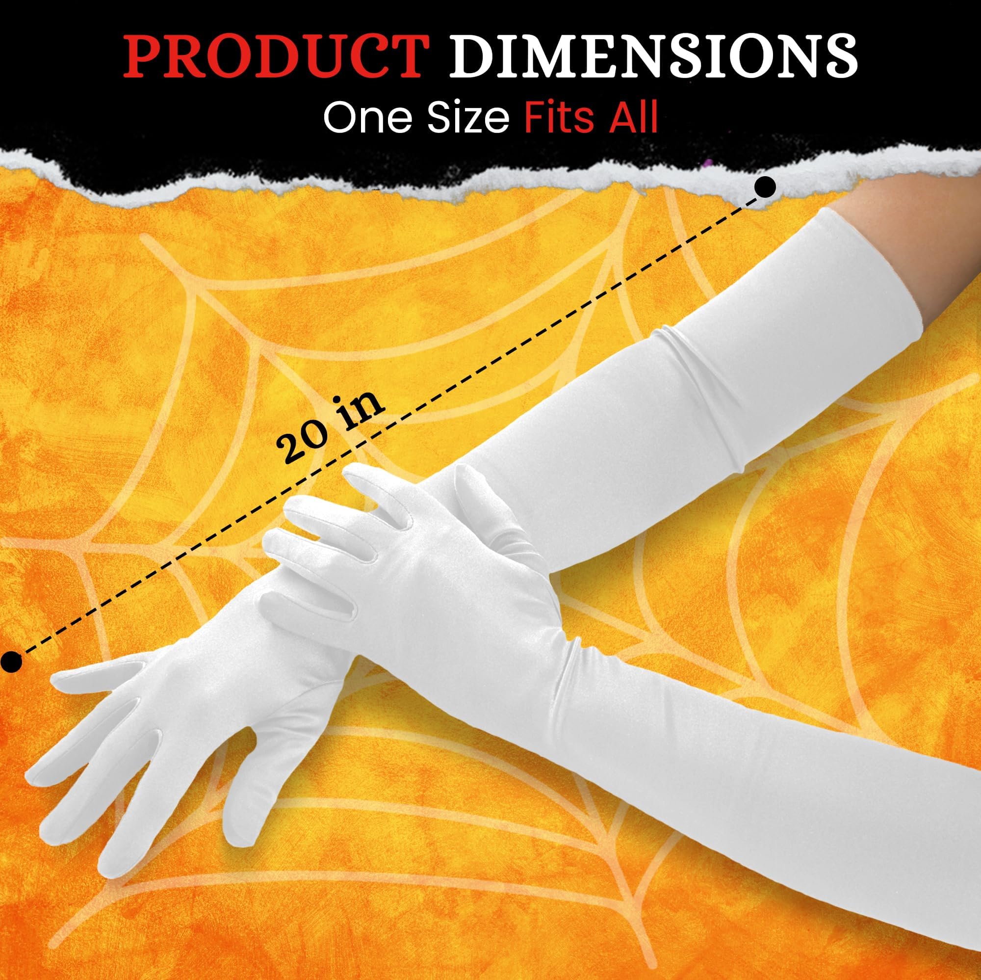 REDSTAR Long Satin Elbow Length Opera Gloves for Women - Image 3