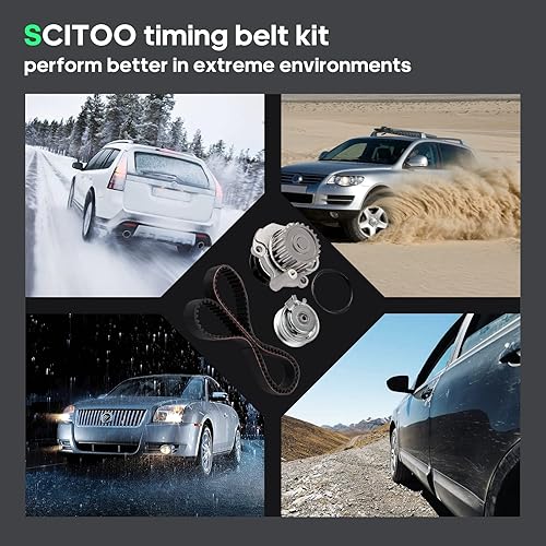 Miniatura 4 de SCITOO Kit tensor de bomba de agua con correa dentada para motor Jetta Golf 2.0L L4 SOHC AEG AVH AZG BEV 1998-2005
