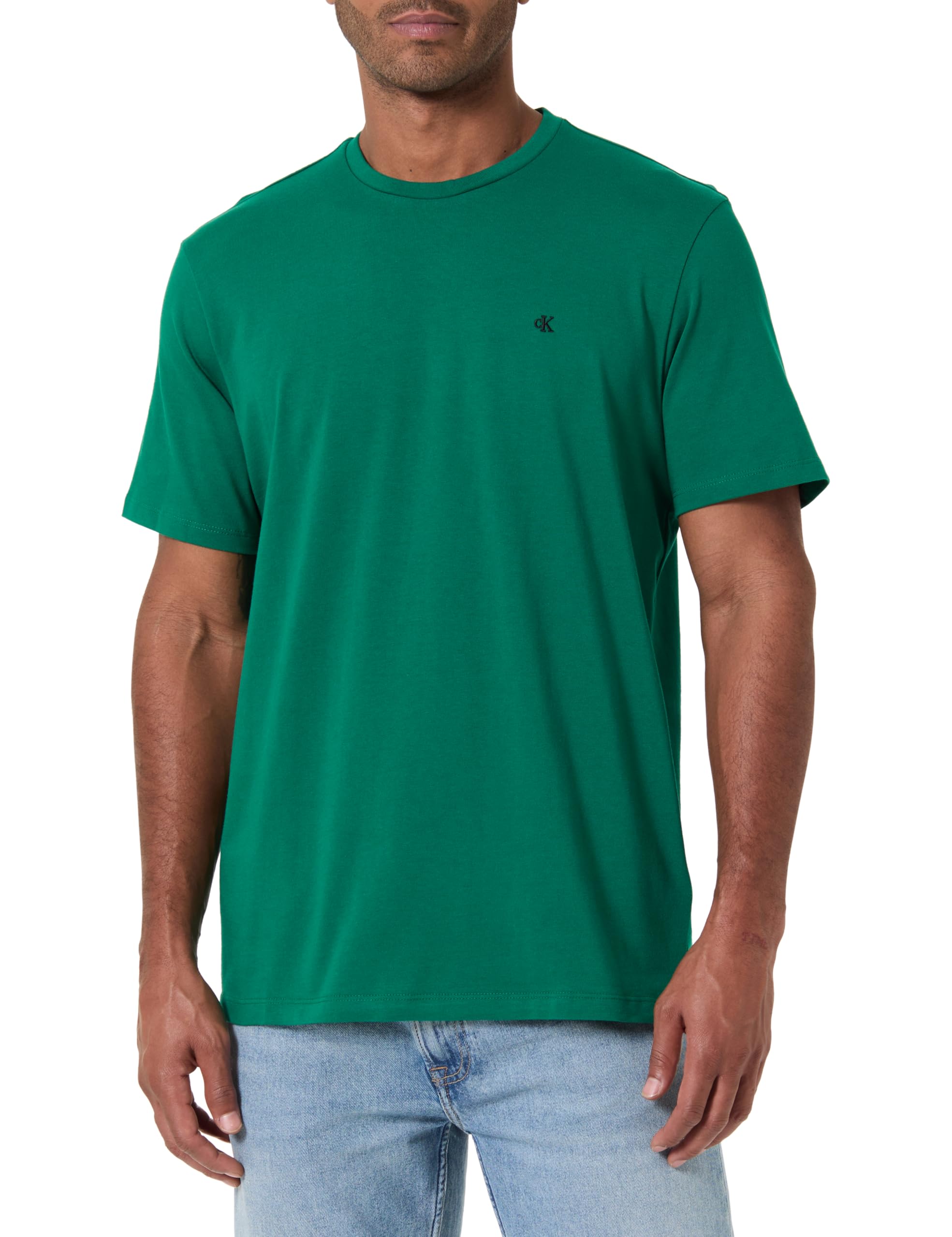 Calvin Klein Men's SS Classic Monogram TEE LV04RD254G Tees, Green (Deco Green), L