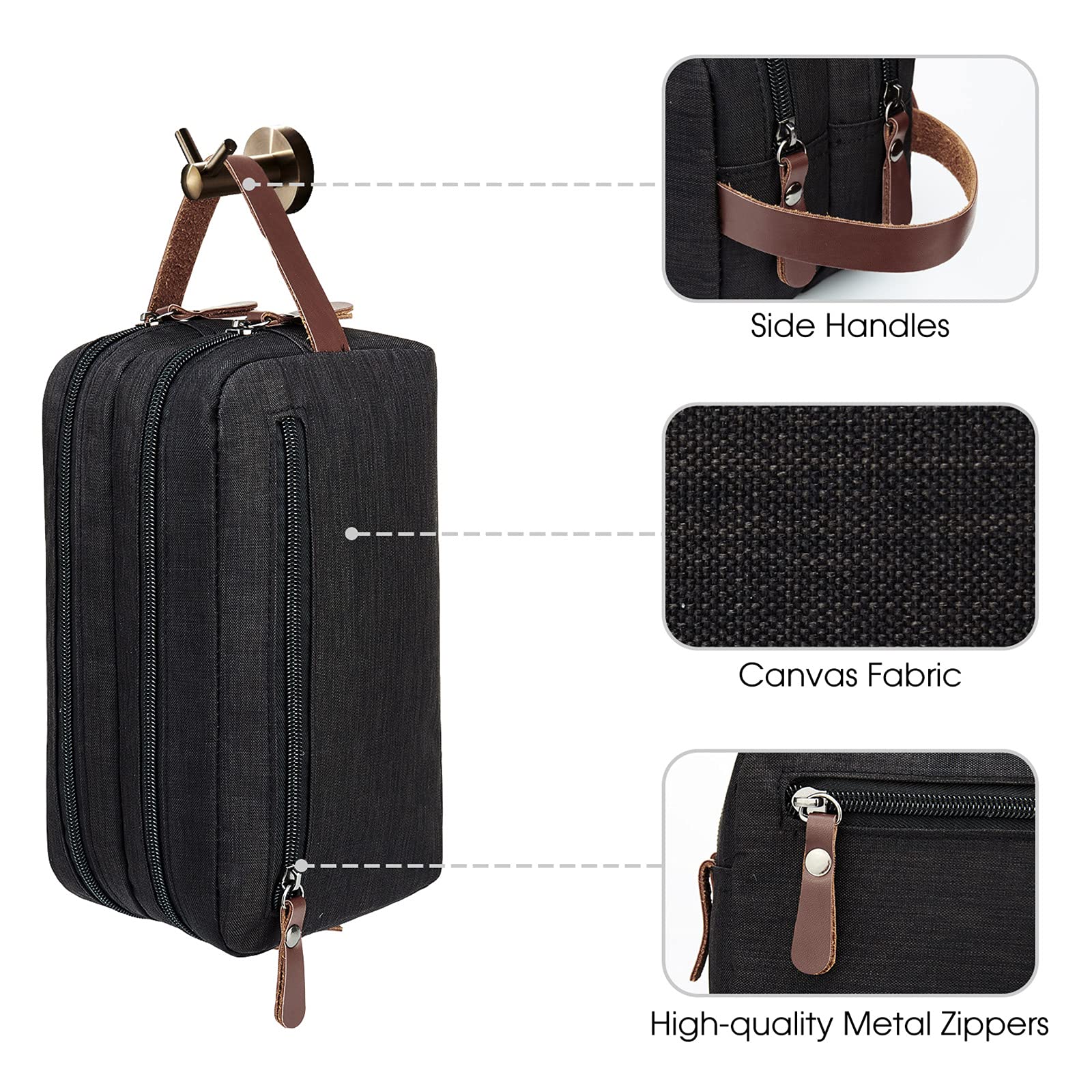 WANDF Astuccio da toilette da uomo da viaggio, borsa da bagno, accessori da viaggio, astuccio per trucco, da donna, organizzatori di servizi igienici