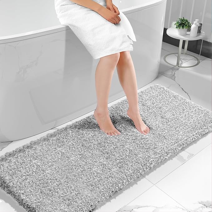 Yimobra Luxury Bathroom Rugs, Fluffy Bath Mats, Non Slip