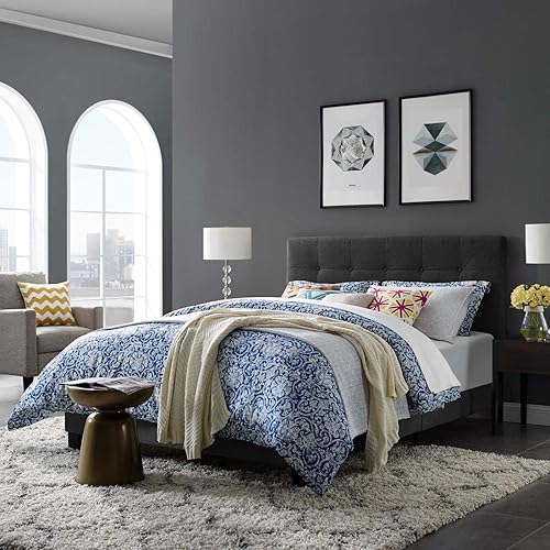 Miniatura 2 de Modway MOD-6000-WHI Amira - Cama tapizada de tela, color blanco