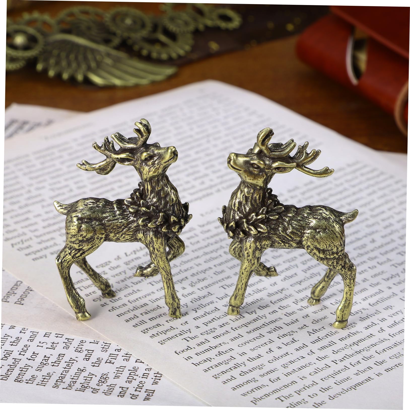 KONIEEJN Arte di ferro alce cervo statua desktop renna figura ornamento sotto l'albero di Natale decorazione per la casa decorazione della tavola natale renna figure