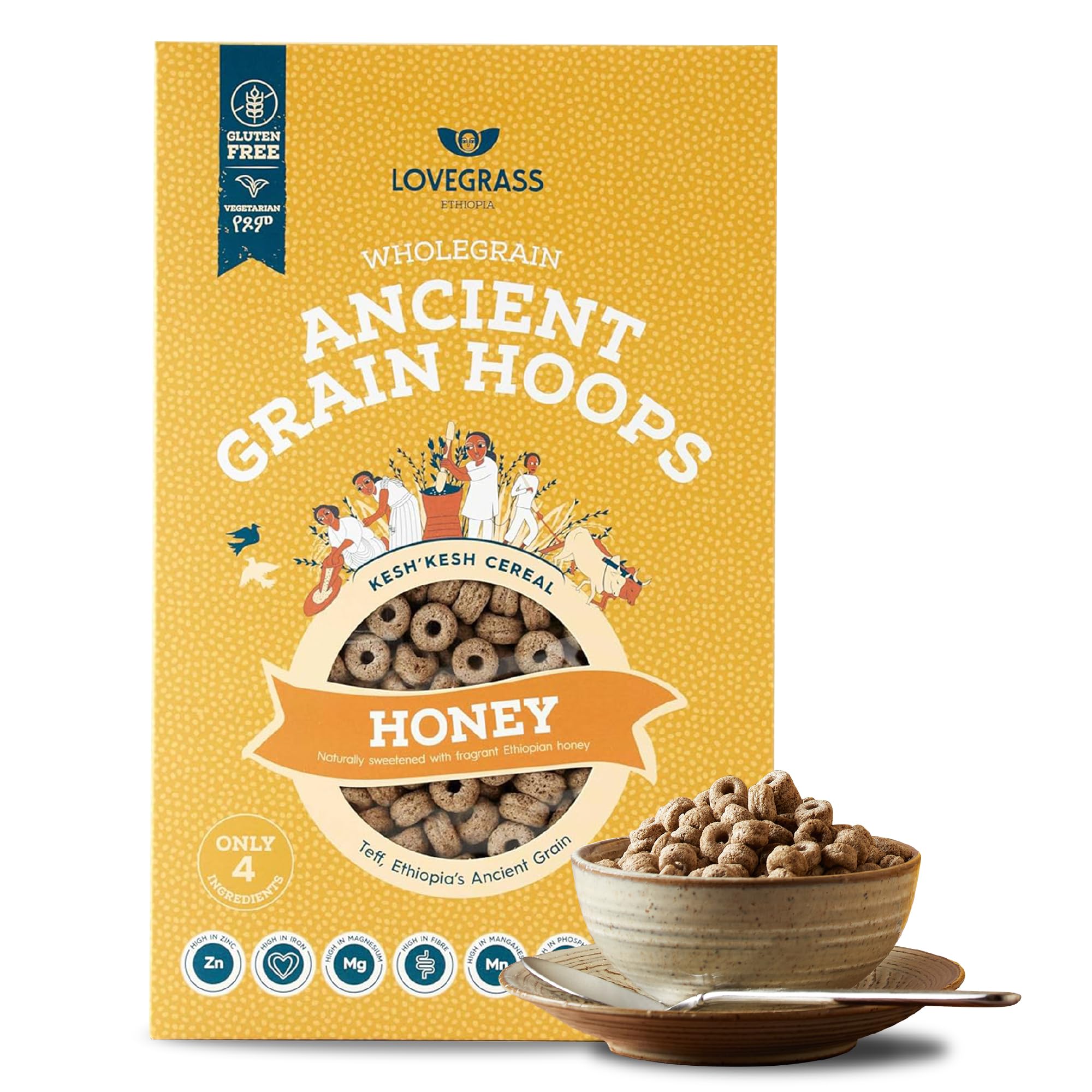 Lovegrass Ethiopia Teff Ancient Grain Hoops | Award Winning Honey