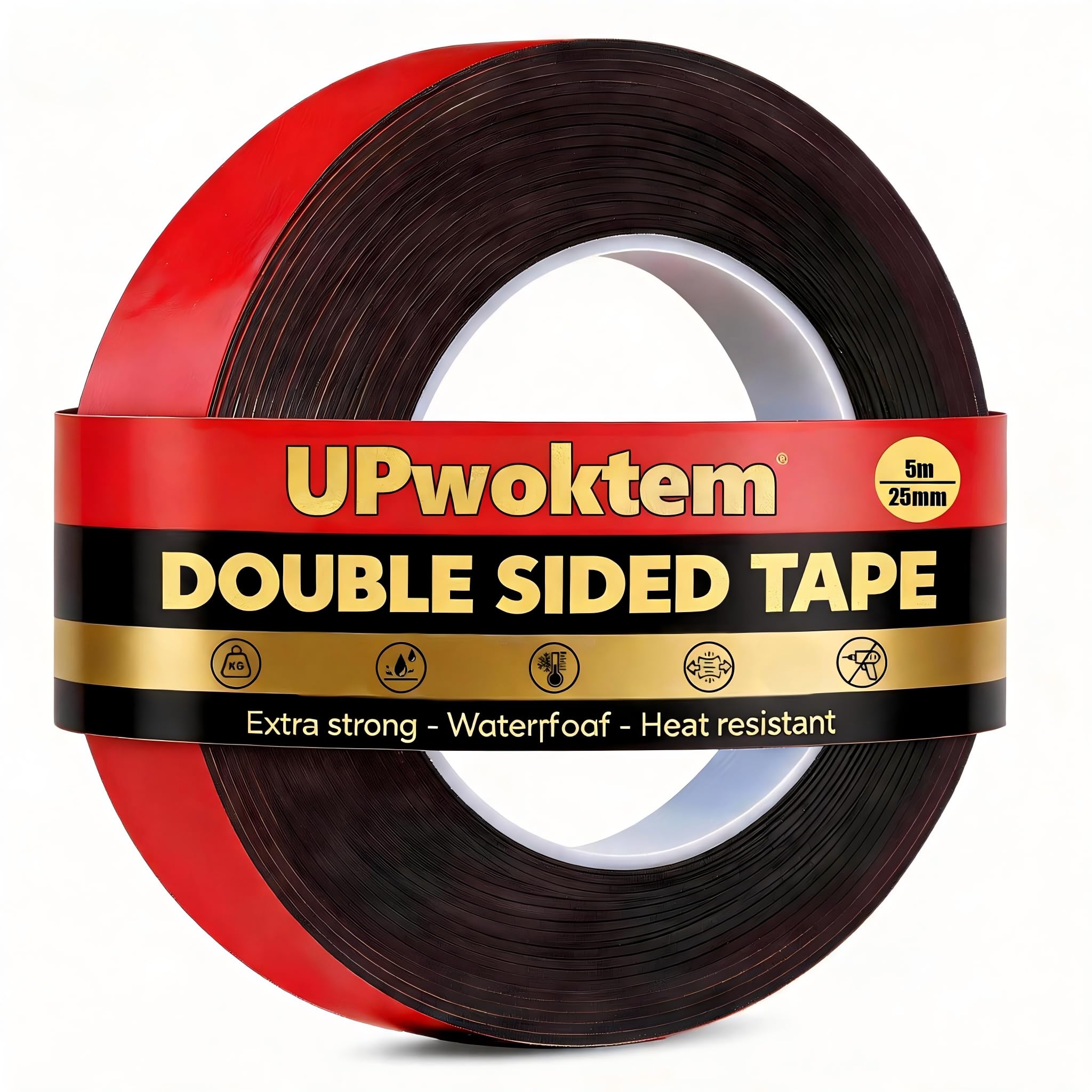 Double Sided Tape Heavy Duty, 25mm x 5m, Strong Adhesive Mounting Tape
