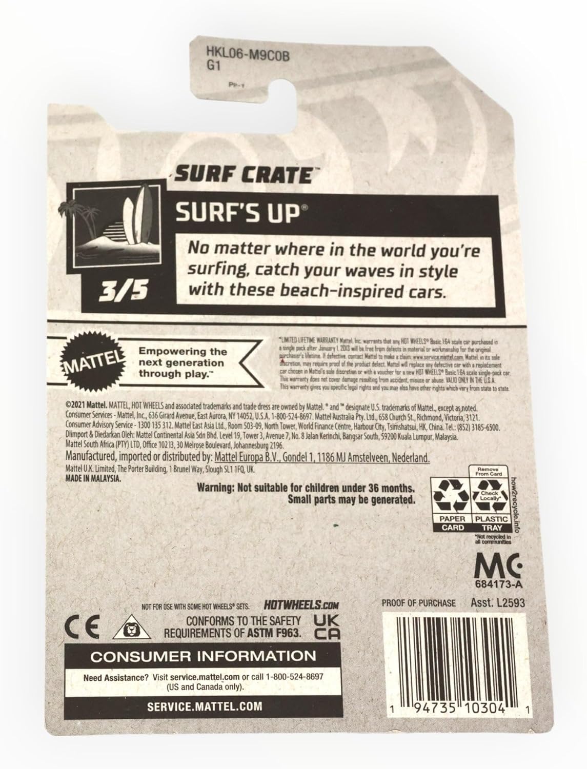 Hot Wheels Surf Crate, Treasure Hunt Surf's Up 3/5 [pink]