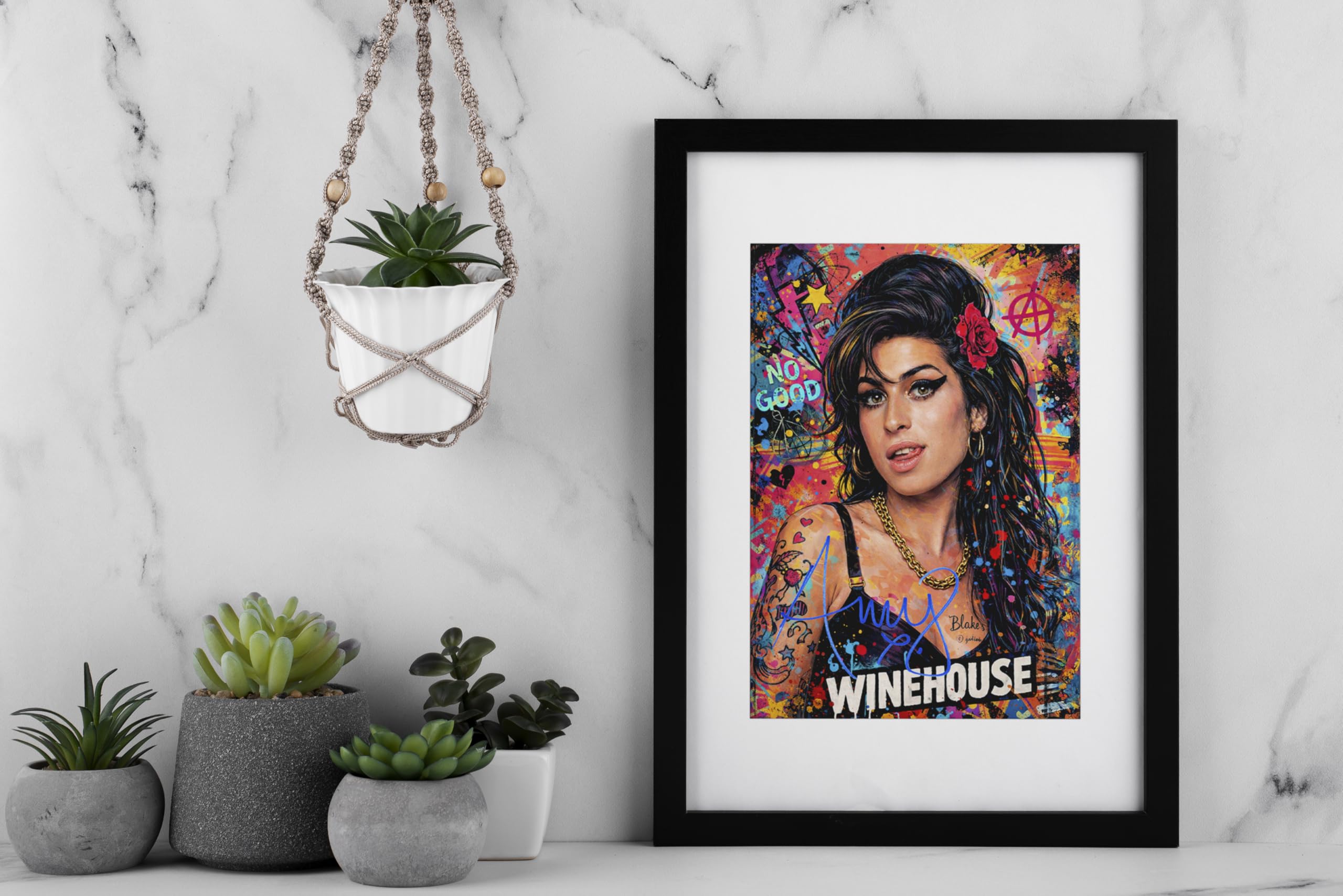 Poster con stampa autografata di Amy Winehouse, edizione limitata, idea regalo per i fan, memorabilia da collezione, merchandising artistico da parete, leggenda Jazz Soul Back to Black, formato A3 con