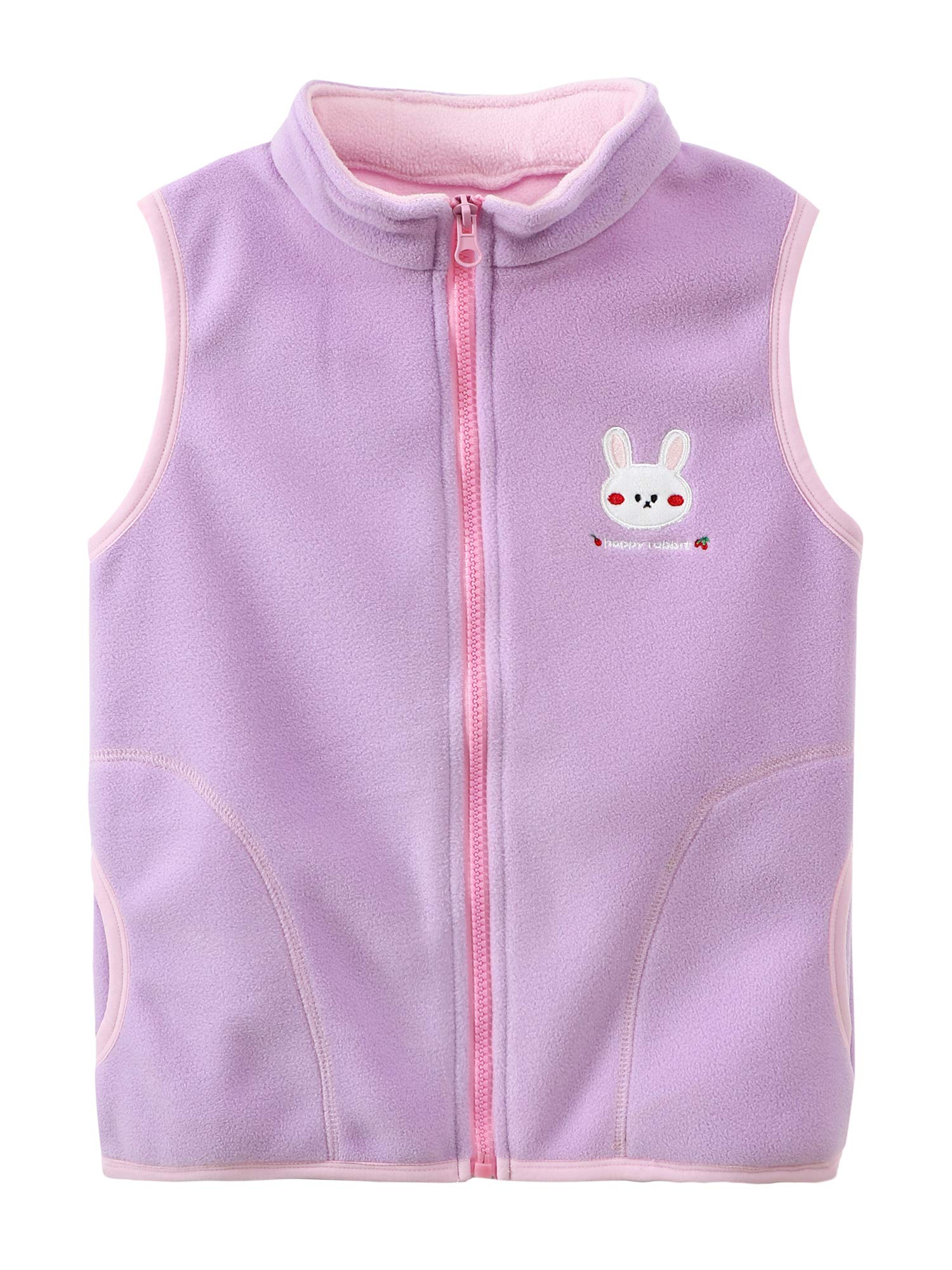 Chaleco de Forro Polar para Bebé Niño Pequeños Niño Niña Chaleco Polar con Cremallera y Cuello Alto Chaqueta Sin Mangas Patrón de Dibujos Animados Talla del Fabricante 80/86/92/98/104/110/116/122/134