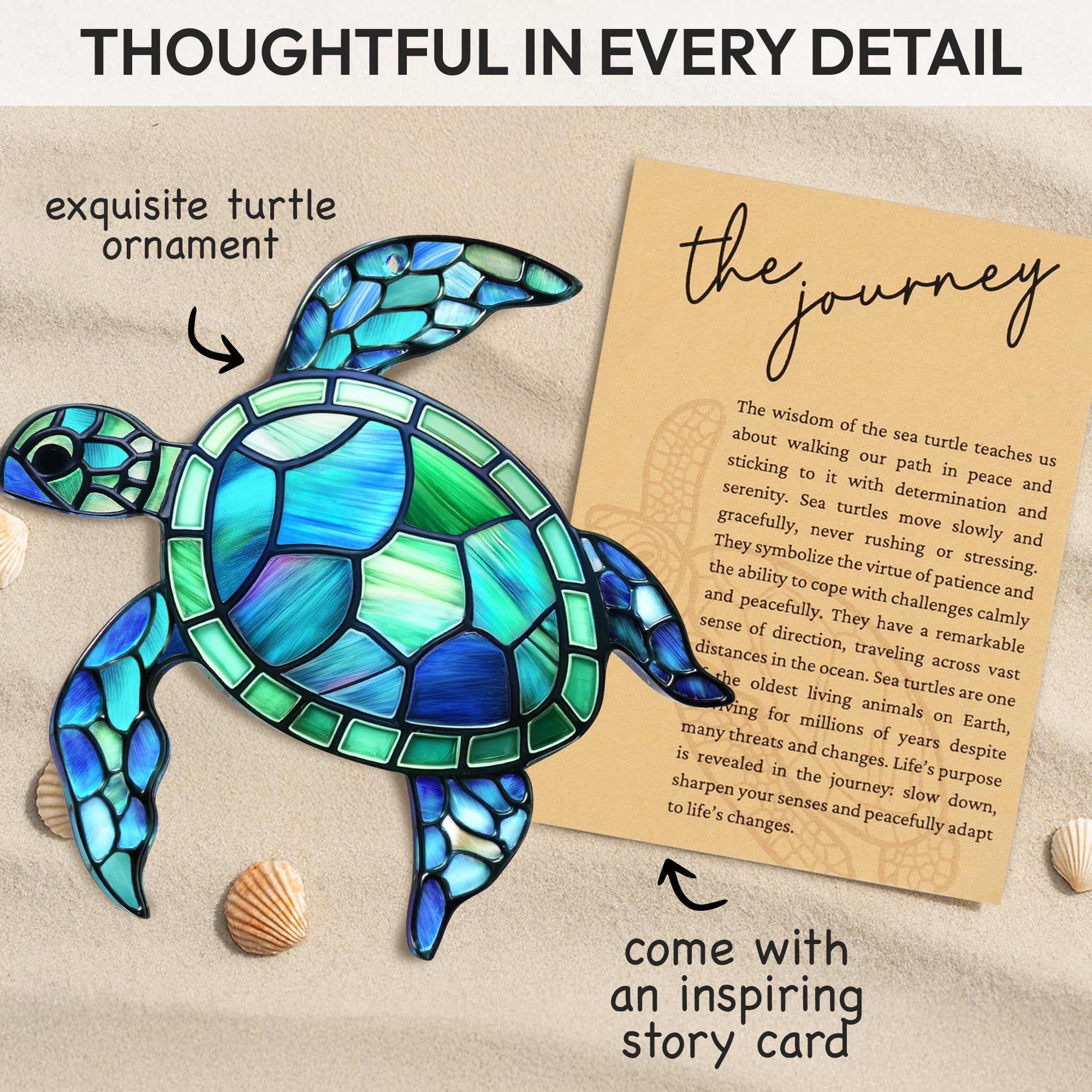 Atrapasoles Tortuga de Acrílico, Atrapa Sol y Atrapaluz para Ventana, Adorno Colgante Decoración Hogar y Jardín, Suncatcher Estilo Vitral Turquesa, Regalo para Mujer, Amantes del Mar, Casa Nueva