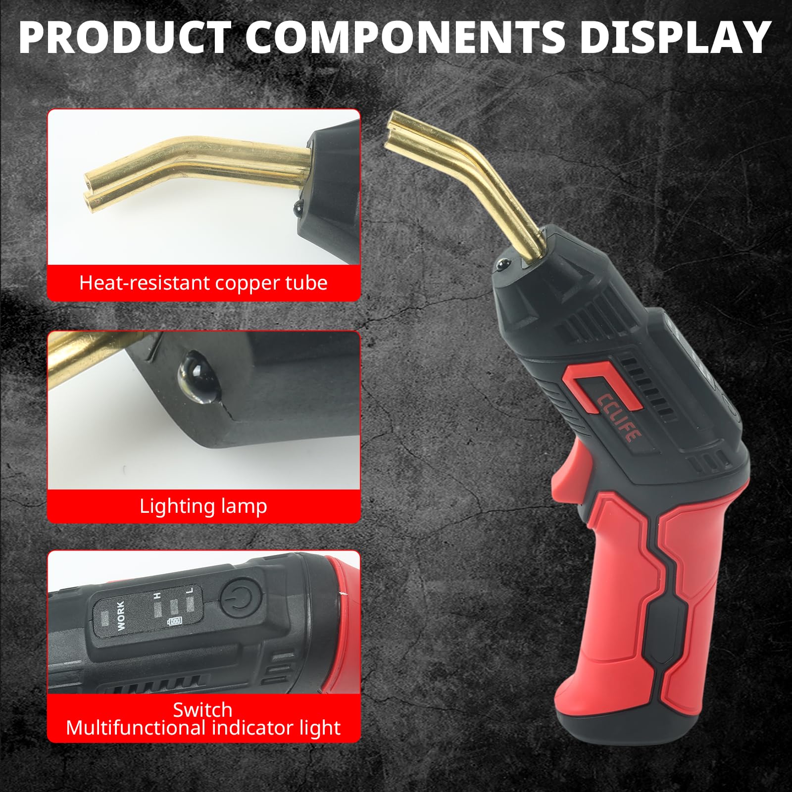 CCLIFE 40W Kunststoff Schweißgerät, Reparatur Werkzeug für Auto Stoßstange | USB-Ladekabel , 2000mAh, 200 Edelstahl Heftklammern (4 Typen), 5s Vorheizung