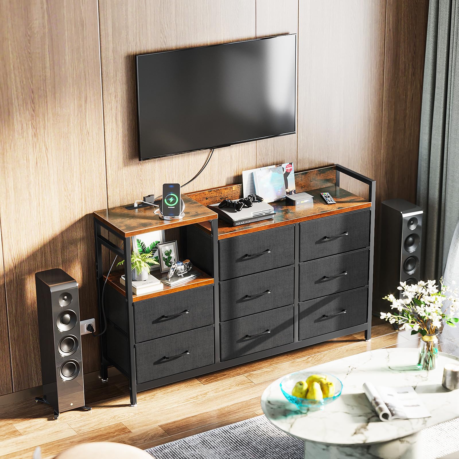 KKL チェスト タンス 収納ケース 引き出し 衣類収納 リビング収納 布製 引