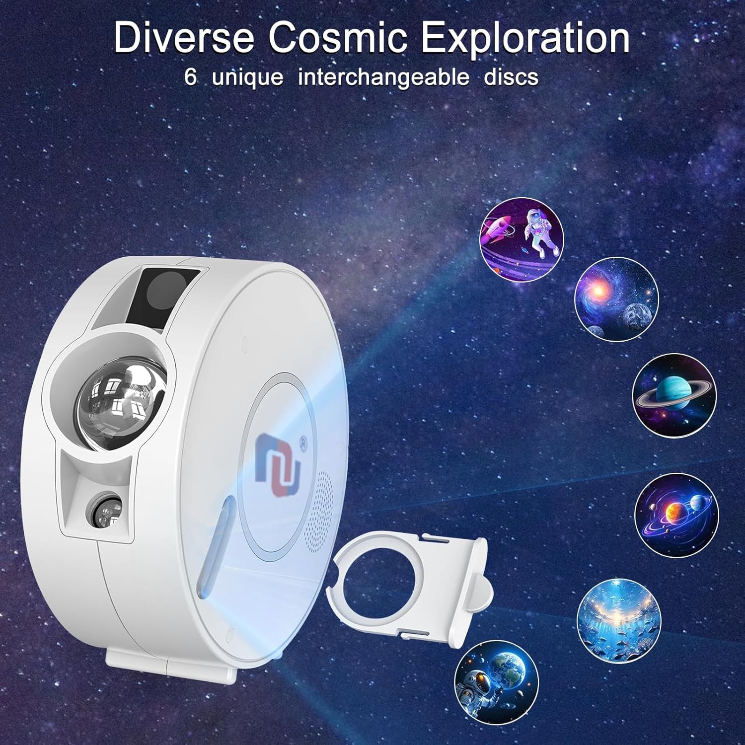 Smart Galaxy Star Projector Night Light - APP Voice Control, Bluetooth Speaker, Rotatable Nebula Lamp with 6 HD Slides, 37 White Noises & Timer, Star Sky Ceiling Light for Bedroom Kids Room Decor