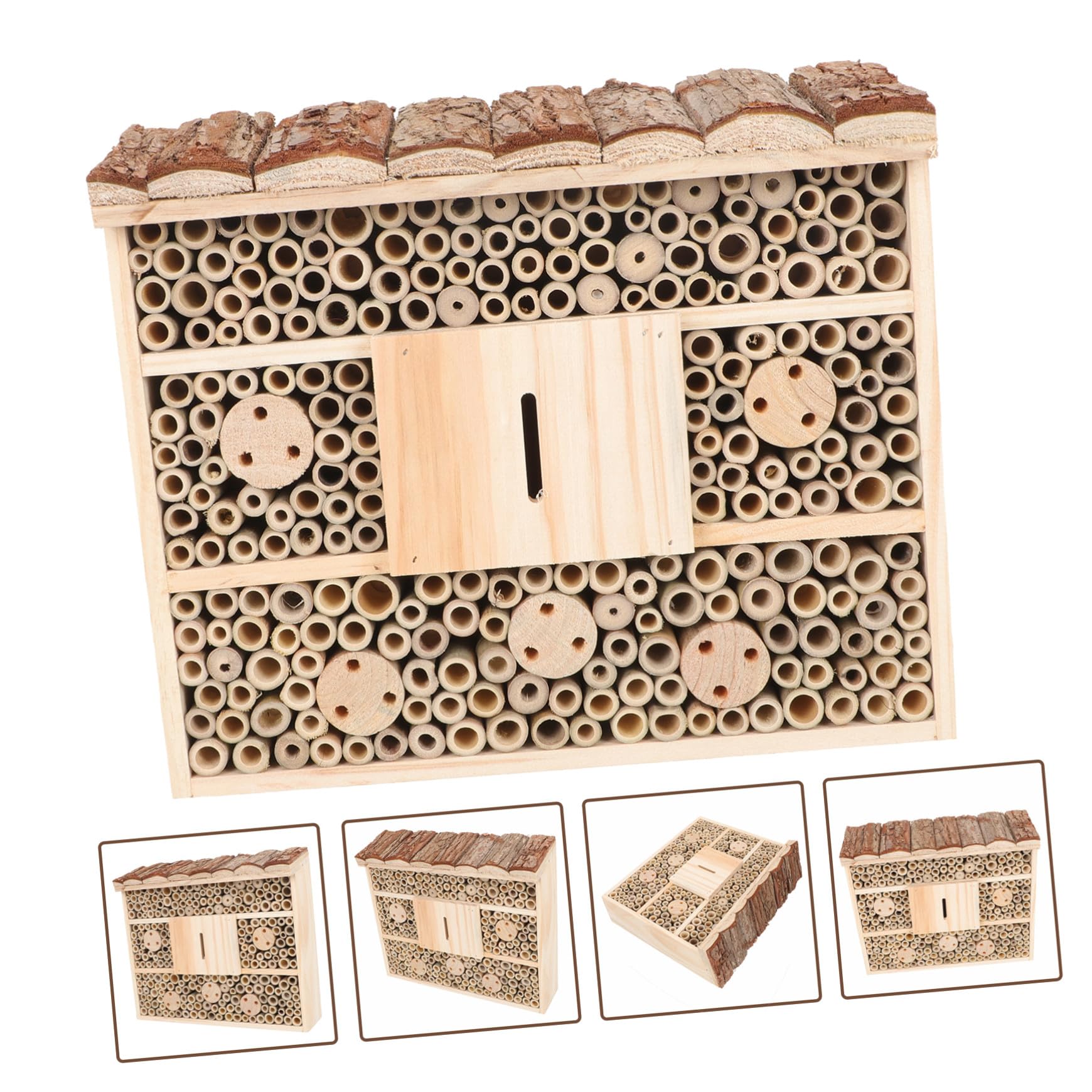 Abaodam Casa delle Api Decorativa in Legno per Giardino e Terrazza, Habitat Naturale per Insetti e Farfalle, Casetta Accogliente per Apicoltura e Arredamento Esterno