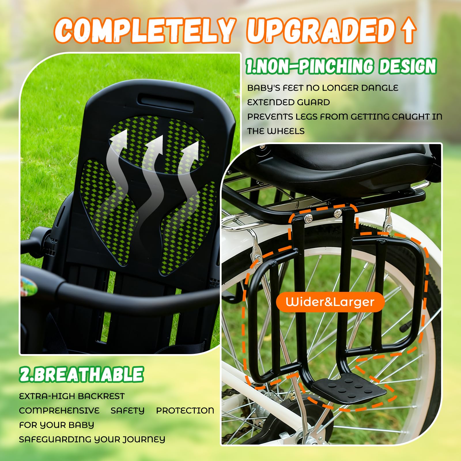 Siege Velo Enfant Arriere,Pédale Arrière Repose-Pied,Siège De Vélo