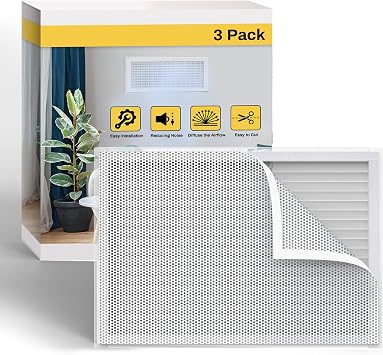 3 Pack 10 x 14inch Vent Cover,Air Vent Screen Covers for Grille,Register,Ventilation Vent,DIY Mesh AC Vent Cover for Wall,Ceiling,Air Vent Deflectors,White