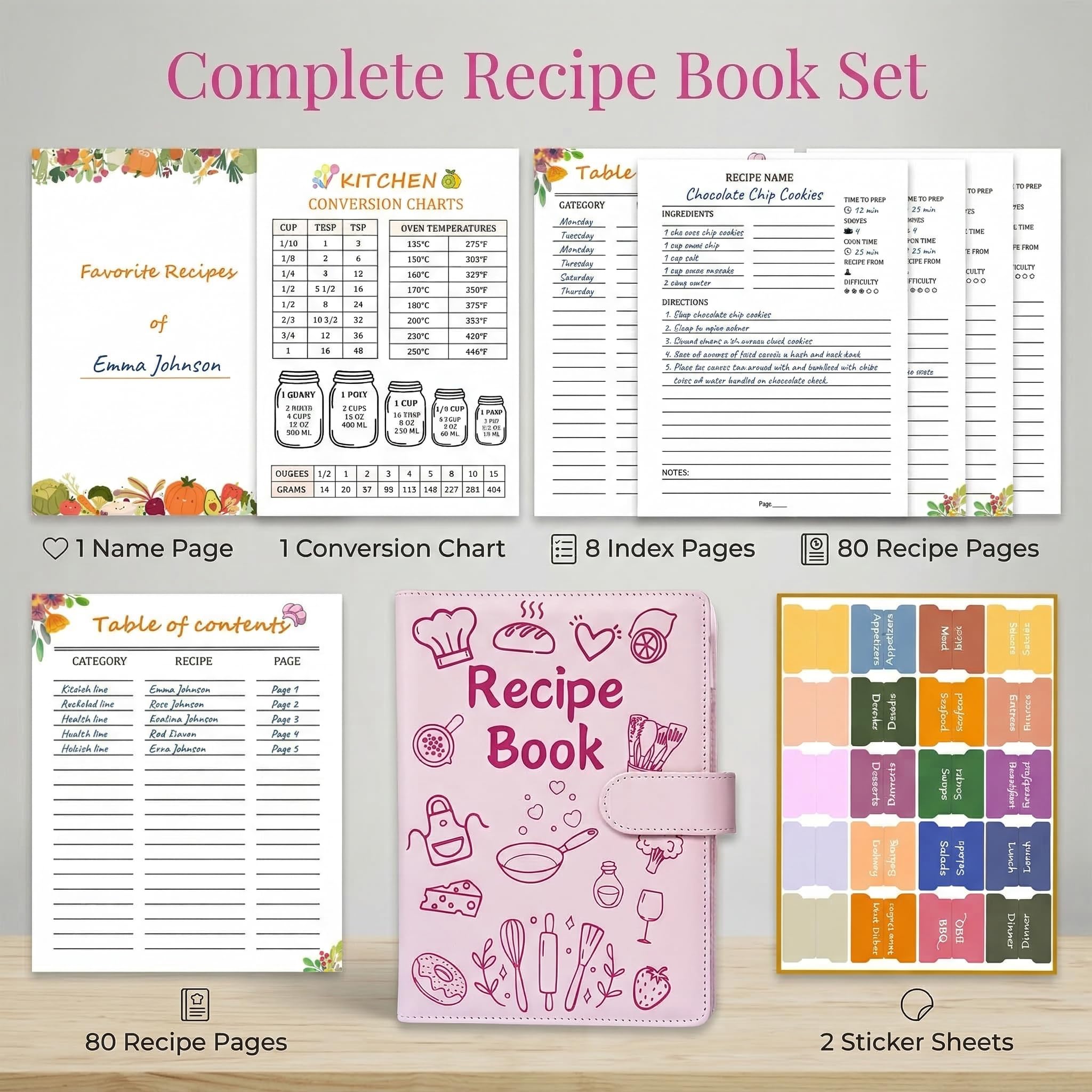 Recipe Notebook & Binder - Write Your Own Recipes! -2