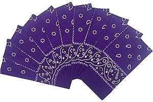 Value Set of 12 Premium Pure Cotton Paisley Bandanas for Men, Women and Kids